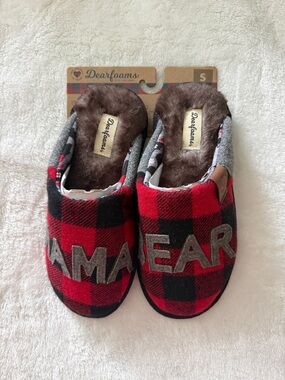 Women’s Dearfoams Red & Black Buffalo Plaid Cozy Slippers